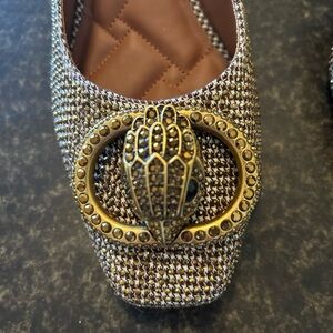 Kurt Geiger Brown Flats with Gold Embellishment